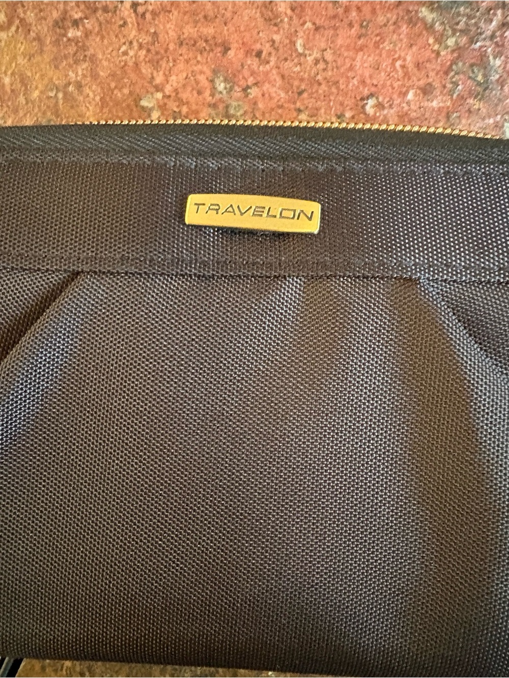 Travelon Black Wallet with Gold Logo Accent